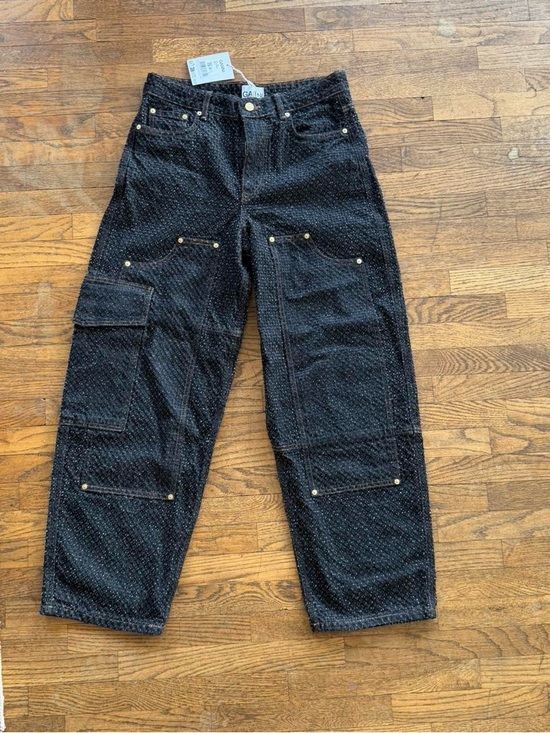 Ganni Pants - Ganni fluffy carpenter wideleg jeans sz 27